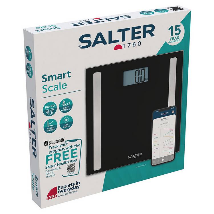 Salter smart bathroom scale black, imported from the UK