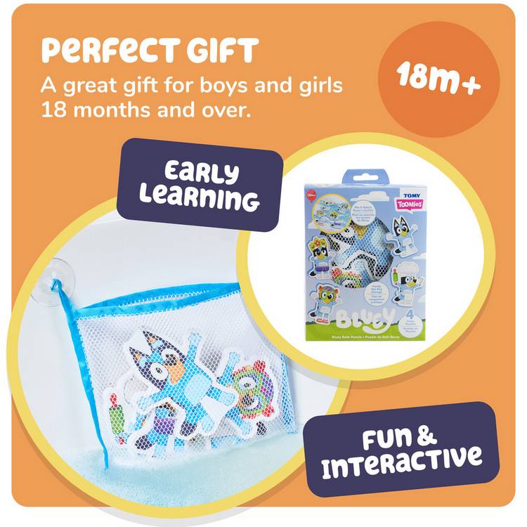 Bluey bath puzzle toy, UK version