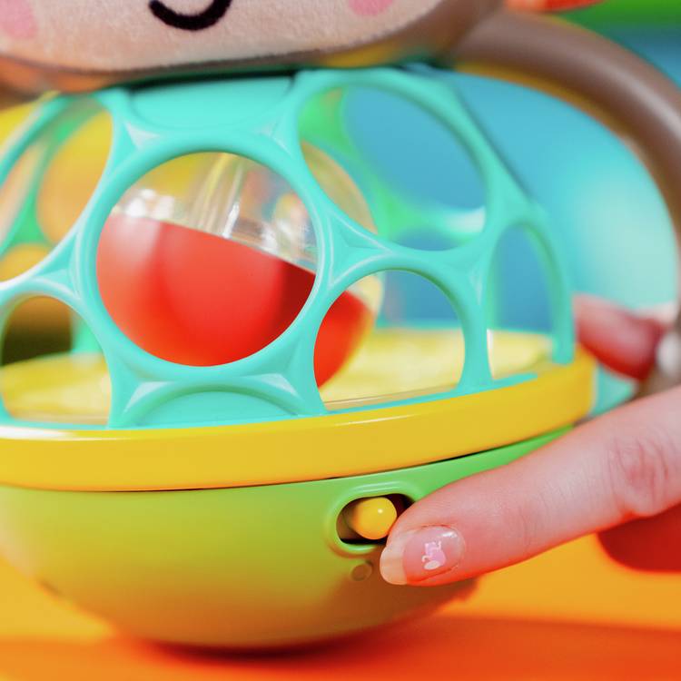 Bright Starts multi-sensory baby toy Grab And Giggle Monkey, imported from the UK
