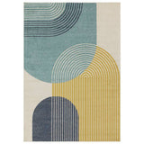 Asiatic Muse blue cut pile rug 80x150cm, imported from the UK