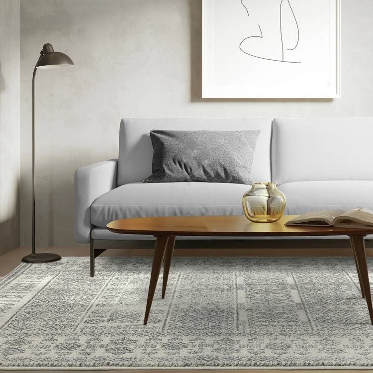 Asiatic Nova tribal grey cut pile rug 120x170cm, imported from the UK