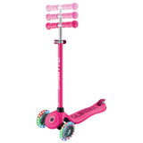 Globber Go Up Sporty Lights 360 deep pink scooter, imported from the UK