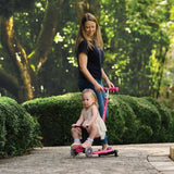 Globber Go Up Sporty Lights 360 deep pink scooter, imported from the UK