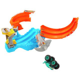 Hot Wheels Monster Trucks Corkscrew Shark Smash track set, UK version