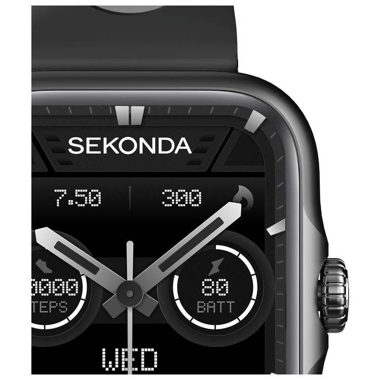 Sekonda Motion Pro smartwatch black silicone strap, imported from the UK