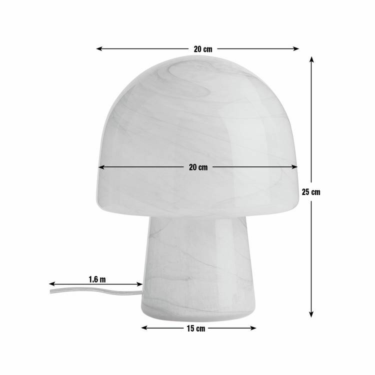 Habitat alabaster glass mushroom table lamp in peach (British brand)