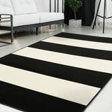 Argos Homemaker Maestro Bold Stripe Black Cut Pile Rug - 160x120cm- Buy online at McGrocer