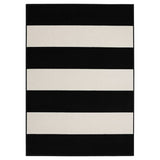 Homemaker bold stripe black cut pile rug 160x120cm - British product
