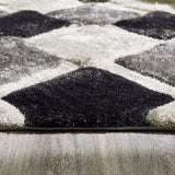 Origins 3D geometric grey shaggy rug 120x170cm (British brand)