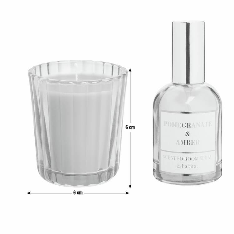 Habitat pomegranate amber votive candle and 30ml room spray (British brand)