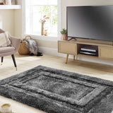 Argos Origins Frame Charcoal Shaggy Rug 120x170cm- Buy online at McGrocer