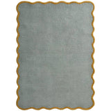 Origins scalloped blue wool rug 120x170cm - British product
