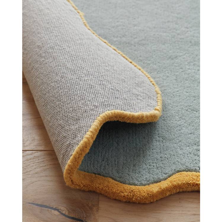Origins scalloped blue wool rug 120x170cm - British product