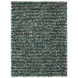 Origins Blue Wool Shaggy Rug 120x170cm - British product