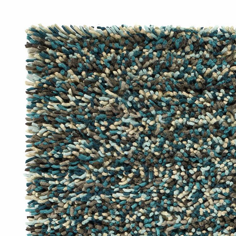 Origins Blue Wool Shaggy Rug 120x170cm - British product