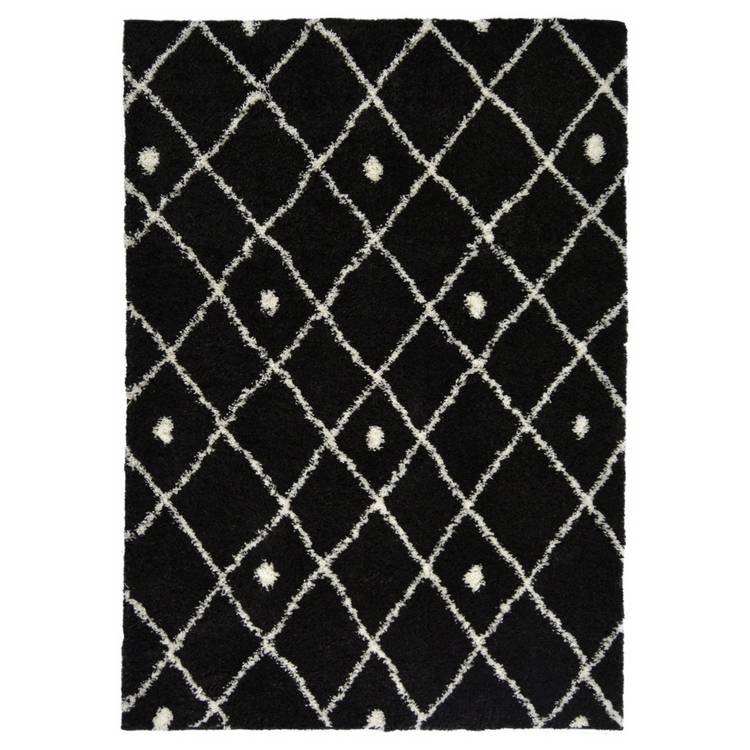 Homemaker shaggy rug black diamond 170x120cm, UK version