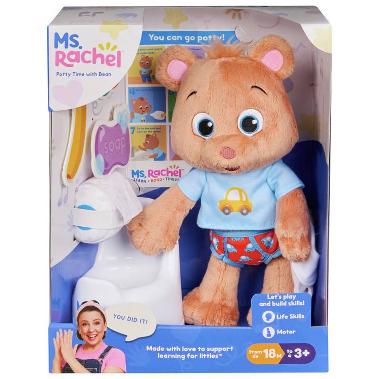 Ms. Rachel Bean Potty Playset with bear and toilet, imported from the UK