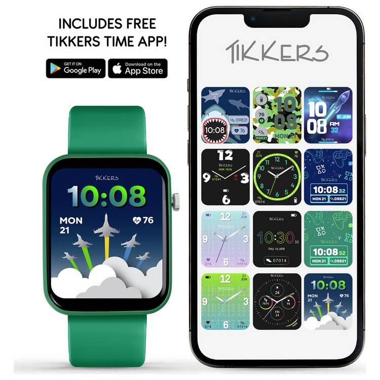 Tikkers Kids Series13 smartwatch with interchangeable straps - British product