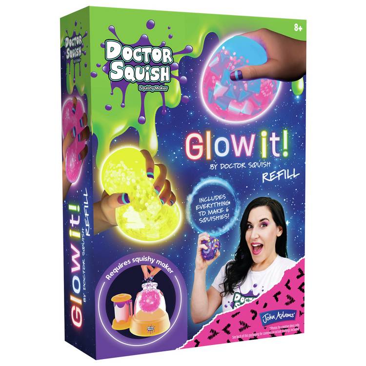 Doctor Squish Refill Glow It glow in the dark squishy kit, UK version