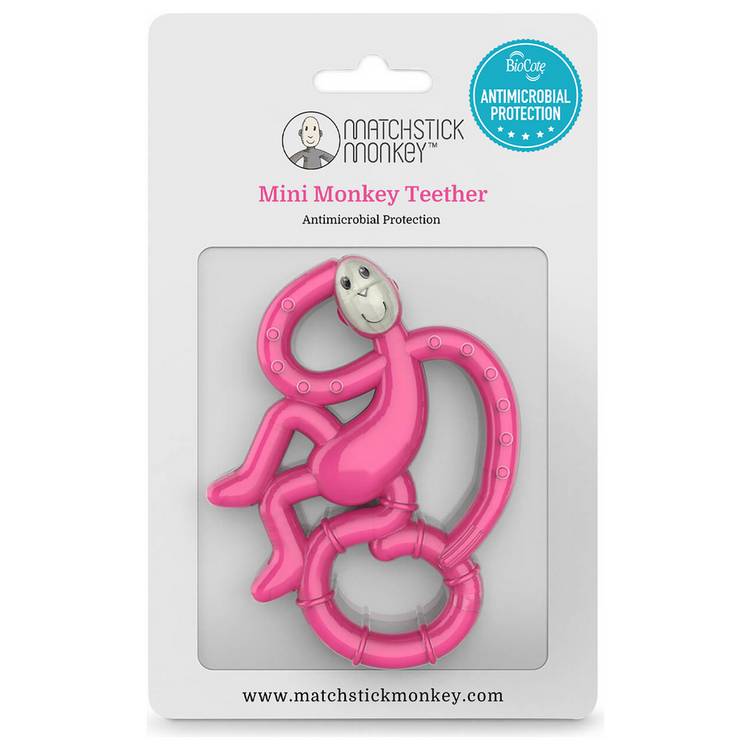 Matchstick Monkey Mini Monkey Teether Pink - British product