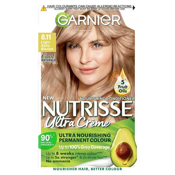 Garnier Nutrisse Permanent Hair Dye 8.11 Creme Blonde, UK version