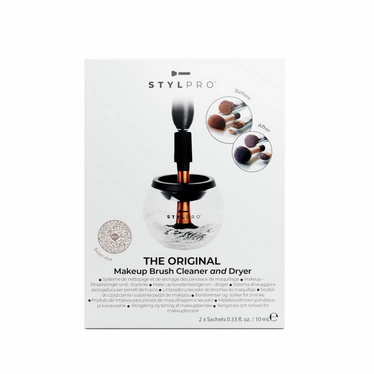 STYLPRO make-up brush cleaner set with collars, UK version
