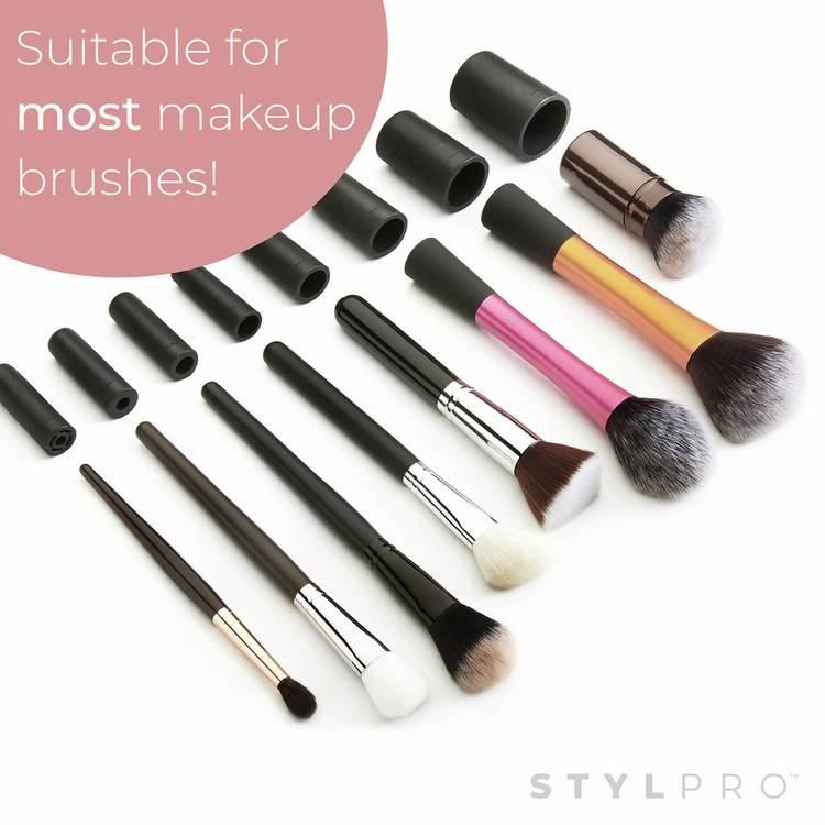 STYLPRO make-up brush cleaner set with collars, UK version