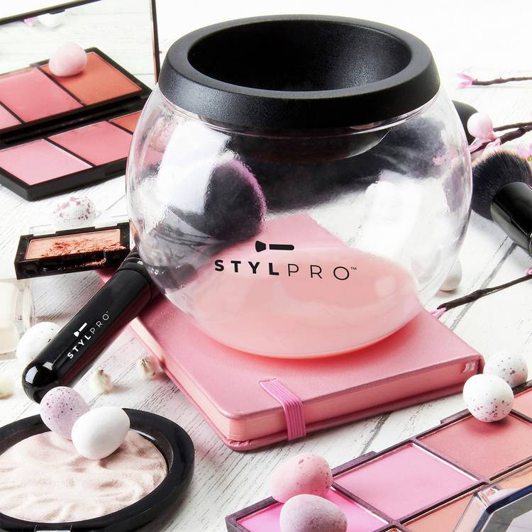 STYLPRO make-up brush cleaner set with collars, UK version