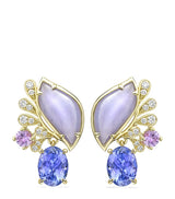 Harrods Boodles A Family Journey Provence Yellow Gold, Diamond and Mixed Stone Earrings- Buy online at McGrocer