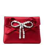 Jimmy Choo satin card holder with crystal bow, imported from the UK