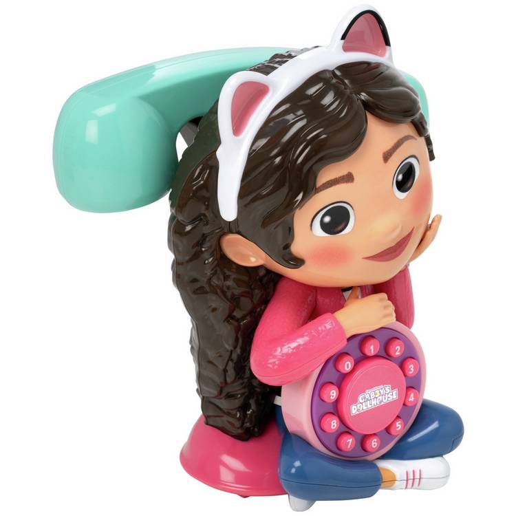 Gabby's Dollhouse toy phone with pull-along cord, imported from the UK
