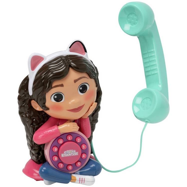 Gabby's Dollhouse toy phone with pull-along cord, imported from the UK
