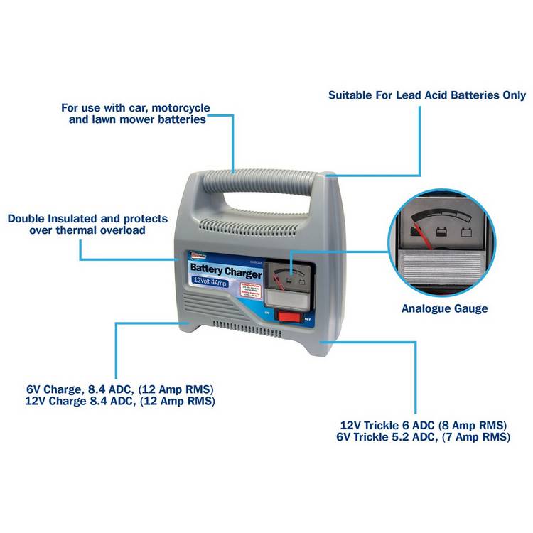 Streetwize 4 amp automatic 12V battery charger (British brand)
