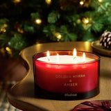 Habitat multiwick candle Golden Myrrh & Amber 15.5cm, imported from the UK