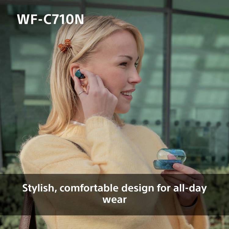 Sony WF-C710N true wireless earbuds Glass Blue - British product