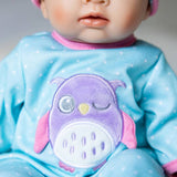Tiny Treasures night owl doll sleepsuit for 36cm dolls, imported from the UK