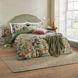 Wylder Wallflower green double bedding set, imported from the UK