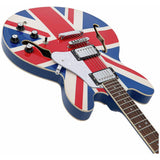 Vintage Union Jack semi-acoustic guitar full size, UK version
