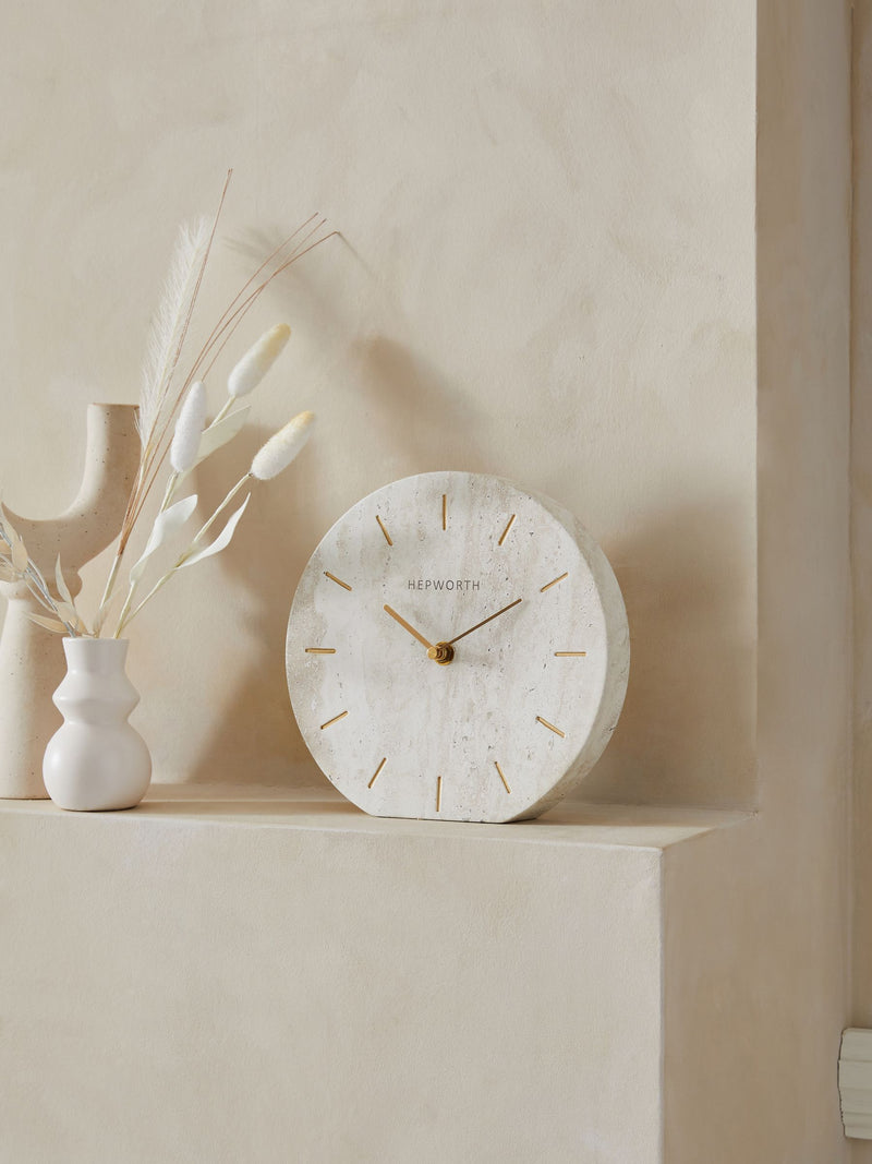 Natural Hallie Mantel Clock 21x21x3cm, imported from the UK