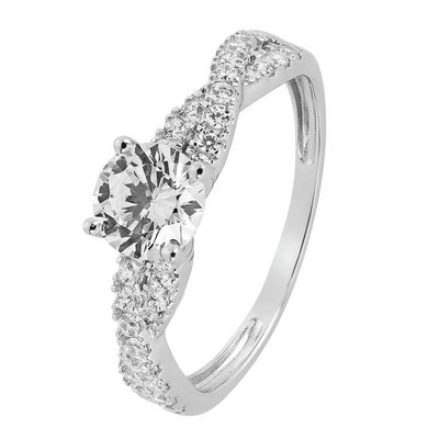 Argos Revere 9ct White Gold Cubic Zirconia Engagement Ring Size Q- Buy online at McGrocer