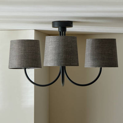 Argos Argos Home Metal 3 Light Flush Ceiling Light - Black & Grey- Buy online at McGrocer