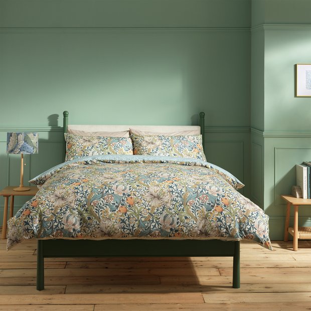 Habitat Golden Lily Blue bedding set single, imported from the UK