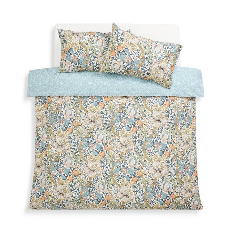 Habitat Golden Lily Blue bedding set single, imported from the UK