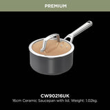 Ninja 3 piece ceramic aluminium saucepan set, imported from the UK