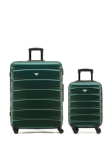 Next Flight Knight Forest Green/Black Set of 2 Hardcase Suitcases (Cabin & Large Check-In)- Buy online at McGrocer