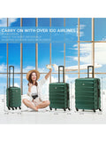 Flight Knight suitcase set forest green and black 2 piece, imported from the UK