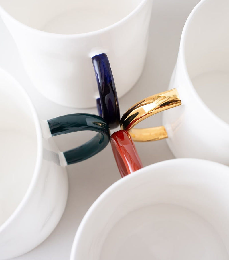 Feldspar bone china tea mugs set of 4, imported from the UK