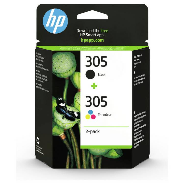 HP ink cartridges black and colour twin pack, imported from the UK
