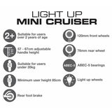 Evo Light up Mini Cruiser Dino scooter toddler 3 wheel (British brand)