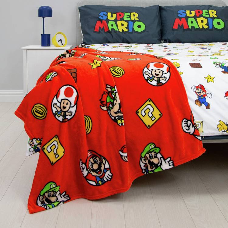 Nintendo Mario fleece throw 100x150cm - British product